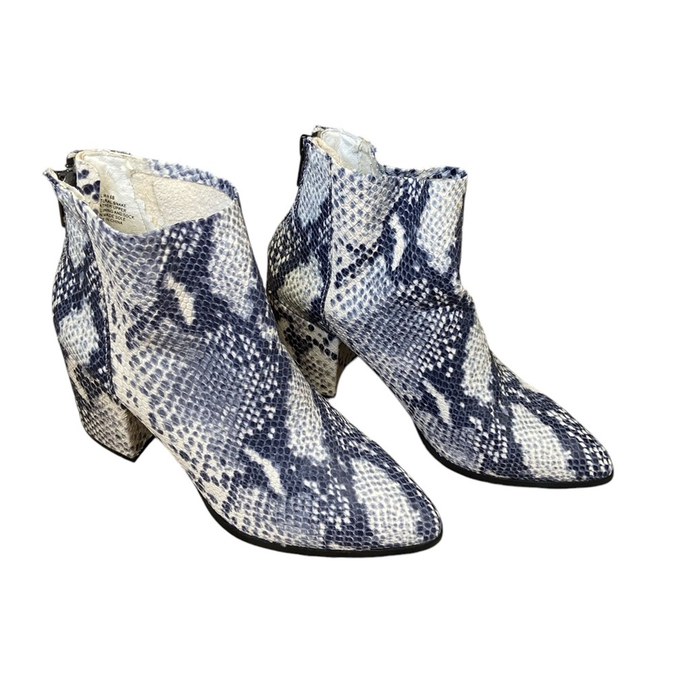 Steve Madden Jillian Leather Upper Faux Snake Skin Ankle Bootie